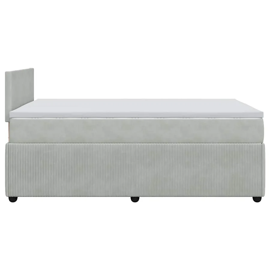 Sommier à lattes de lit et matelas gris clair 120x190cm velours - 9