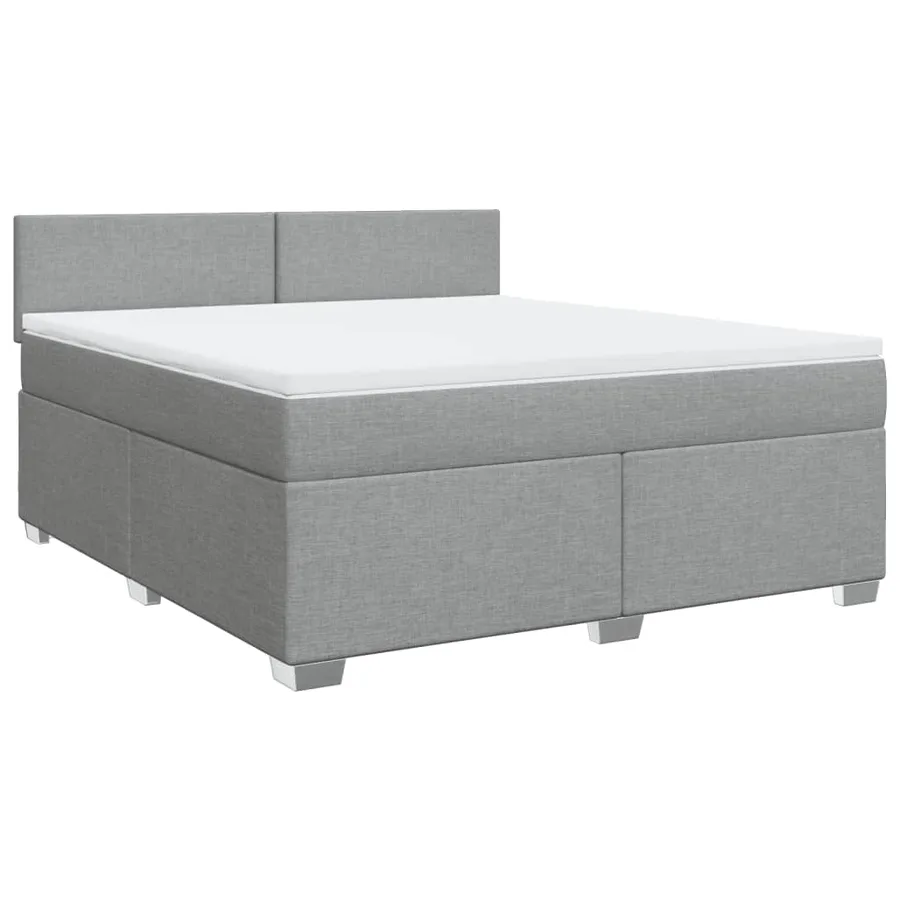 Sommier à lattes de lit avec matelas Gris clair 180x200cm Tissu - 2
