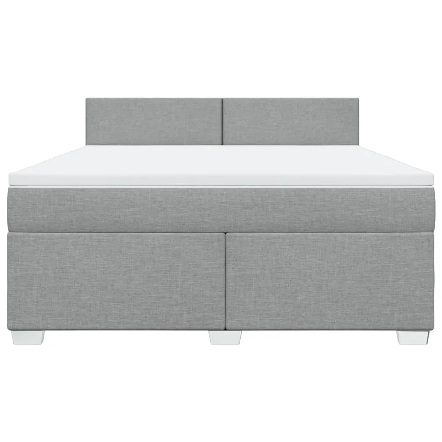 Sommier à lattes de lit avec matelas Gris clair 180x200cm Tissu - 4