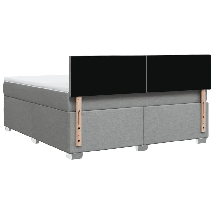 Sommier à lattes de lit avec matelas Gris clair 180x200cm Tissu - 6