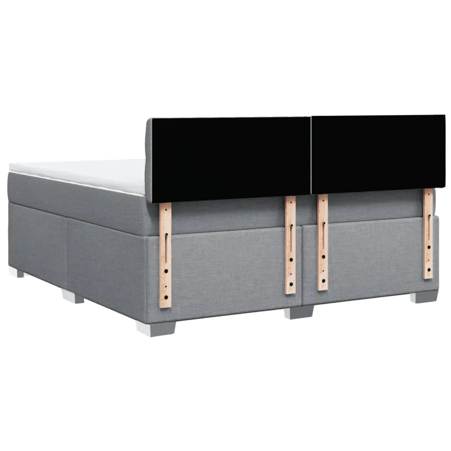 Sommier à lattes de lit avec matelas Gris clair 180x200cm Tissu - 10