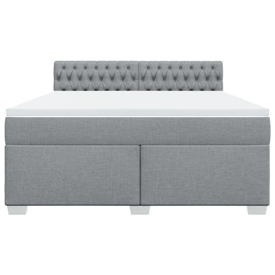 Sommier à lattes de lit avec matelas Gris clair 180x200cm Tissu - 4