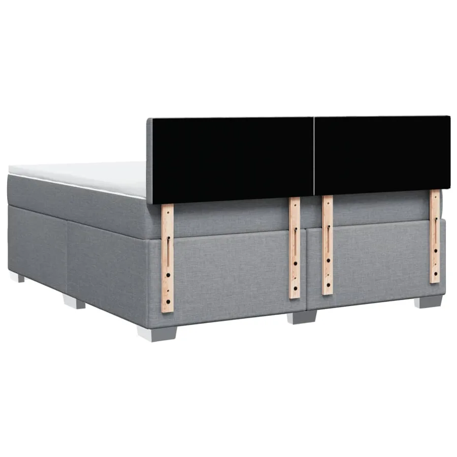 Sommier à lattes de lit avec matelas Gris clair 180x200cm Tissu - 10