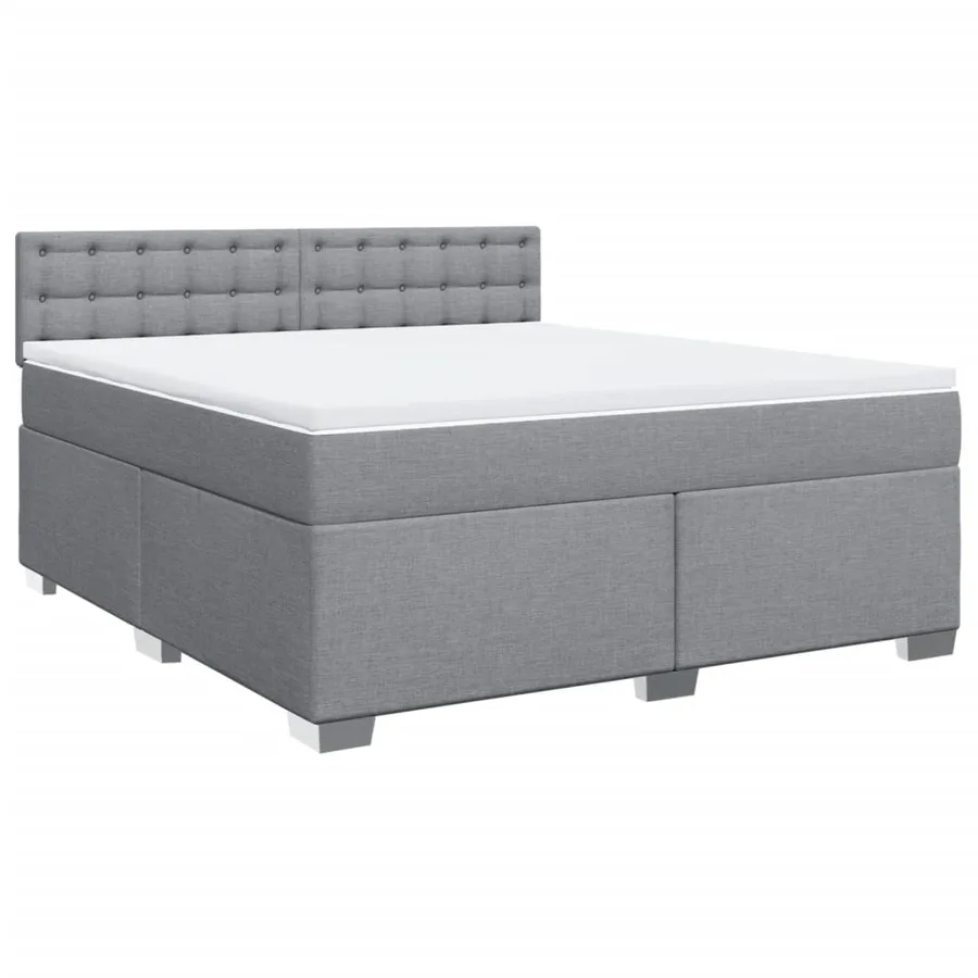 Sommier à lattes de lit avec matelas Gris clair 180x200cm Tissu - 2