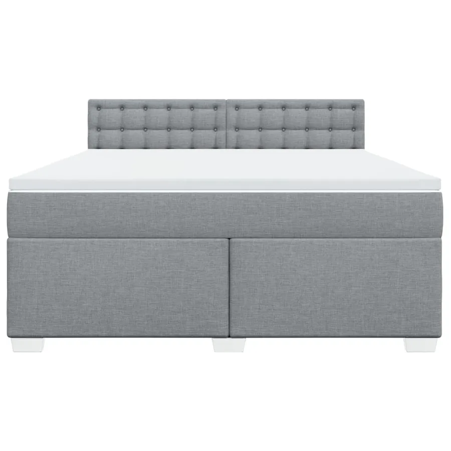Sommier à lattes de lit avec matelas Gris clair 180x200cm Tissu - 4