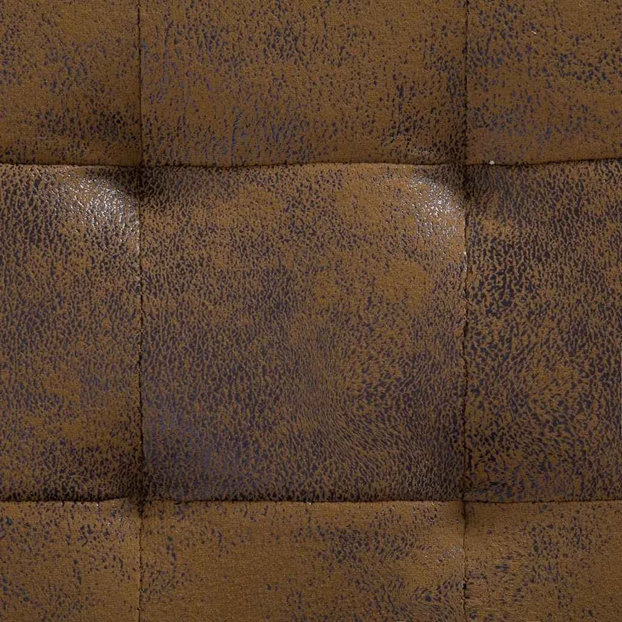 Pouf de rangement 87,5 cm Marron Similicuir daim - 5