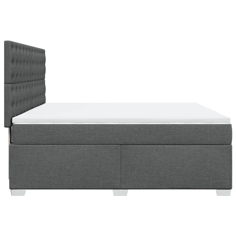 Sommier à lattes de lit avec matelas Gris foncé 180x200cm Tissu - 9