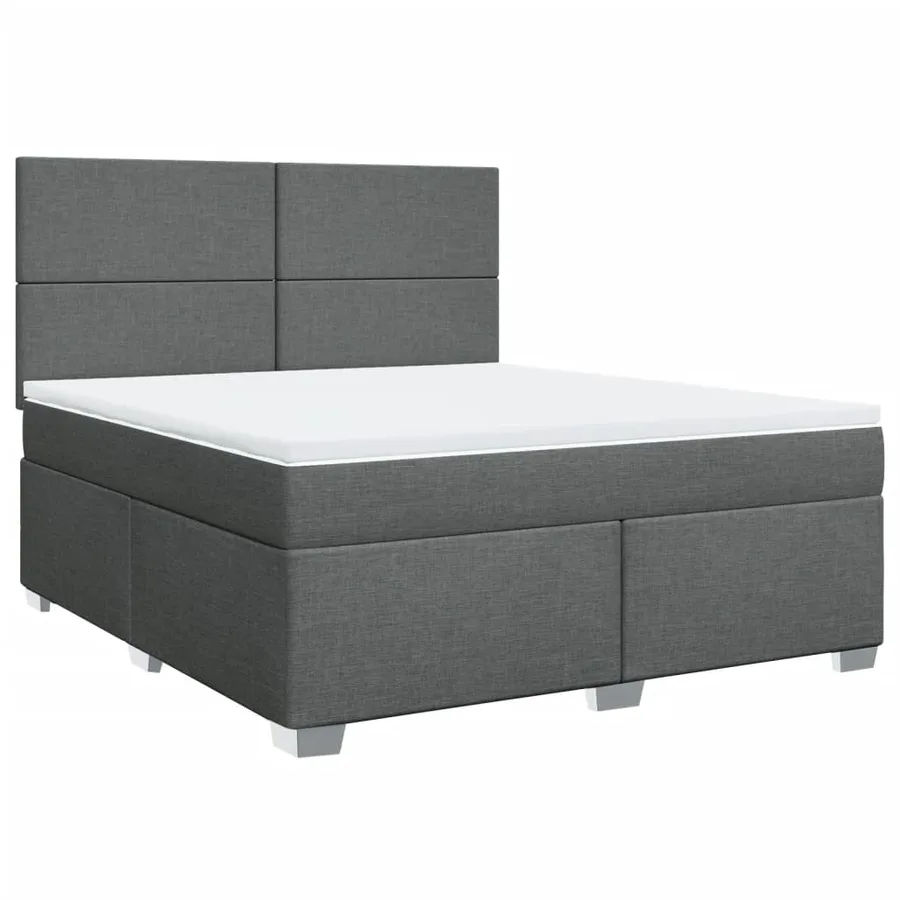 Sommier à lattes de lit avec matelas Gris foncé 180x200cm Tissu - 2