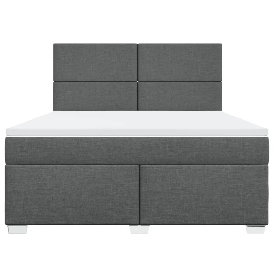 Sommier à lattes de lit avec matelas Gris foncé 180x200cm Tissu - 4
