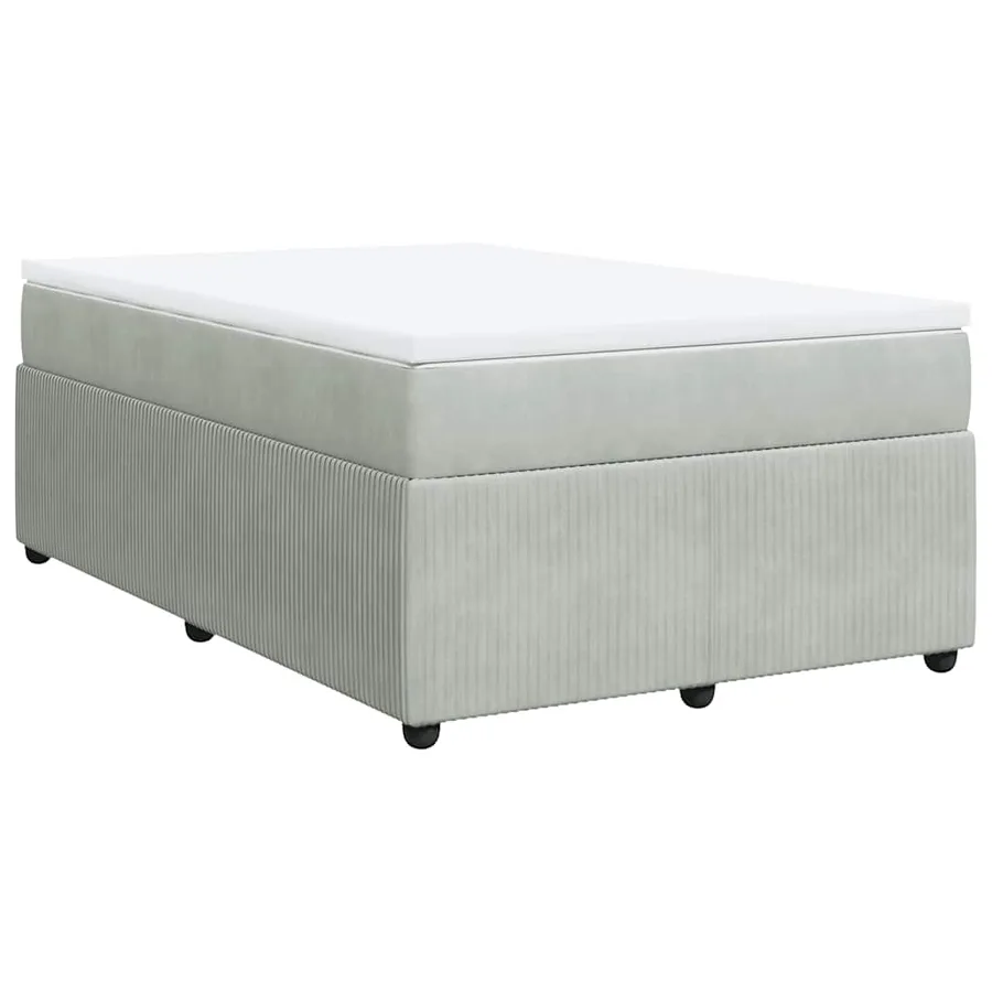 Sommier à lattes de lit et matelas Gris clair 120x200cm Velours - 2