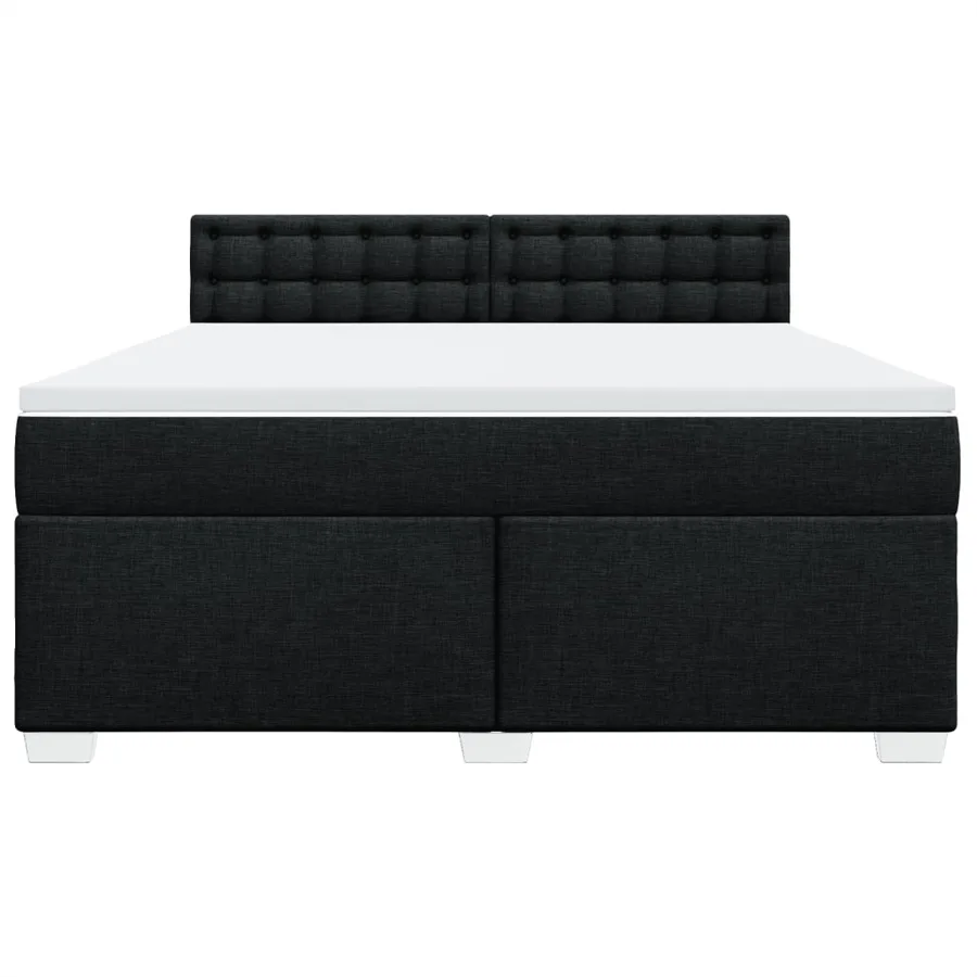 Sommier à lattes de lit avec matelas Noir 180x200 cm Tissu - 4