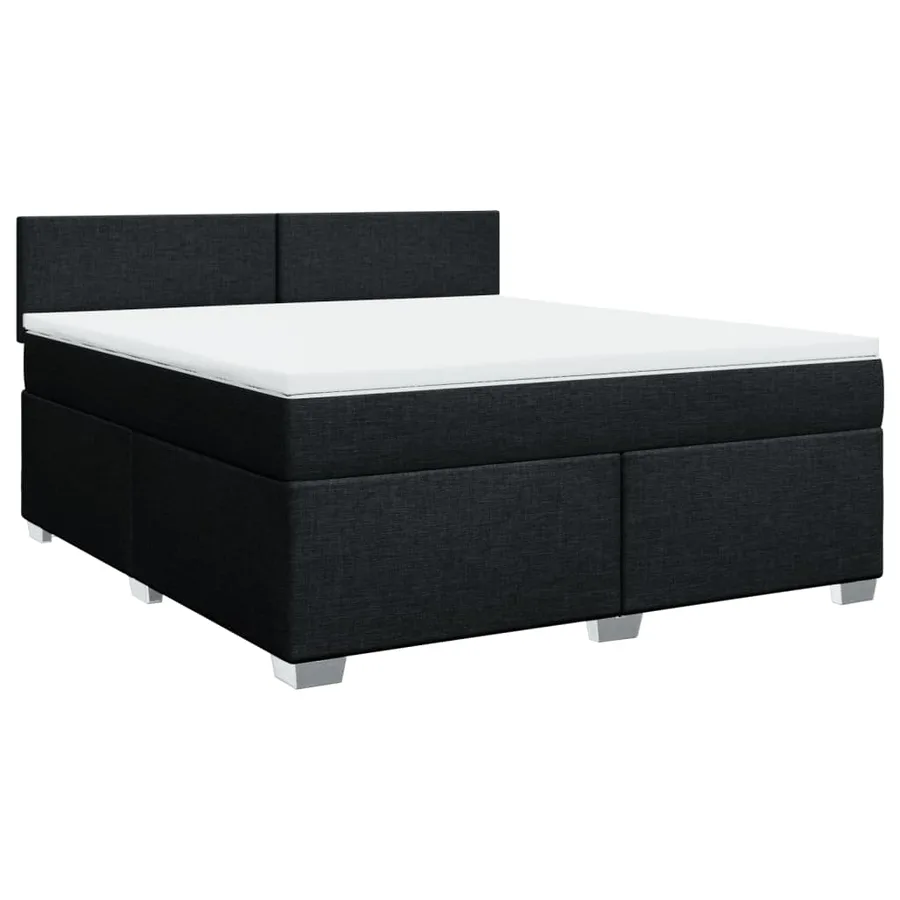 Sommier à lattes de lit avec matelas Noir 180x200 cm Tissu - 2