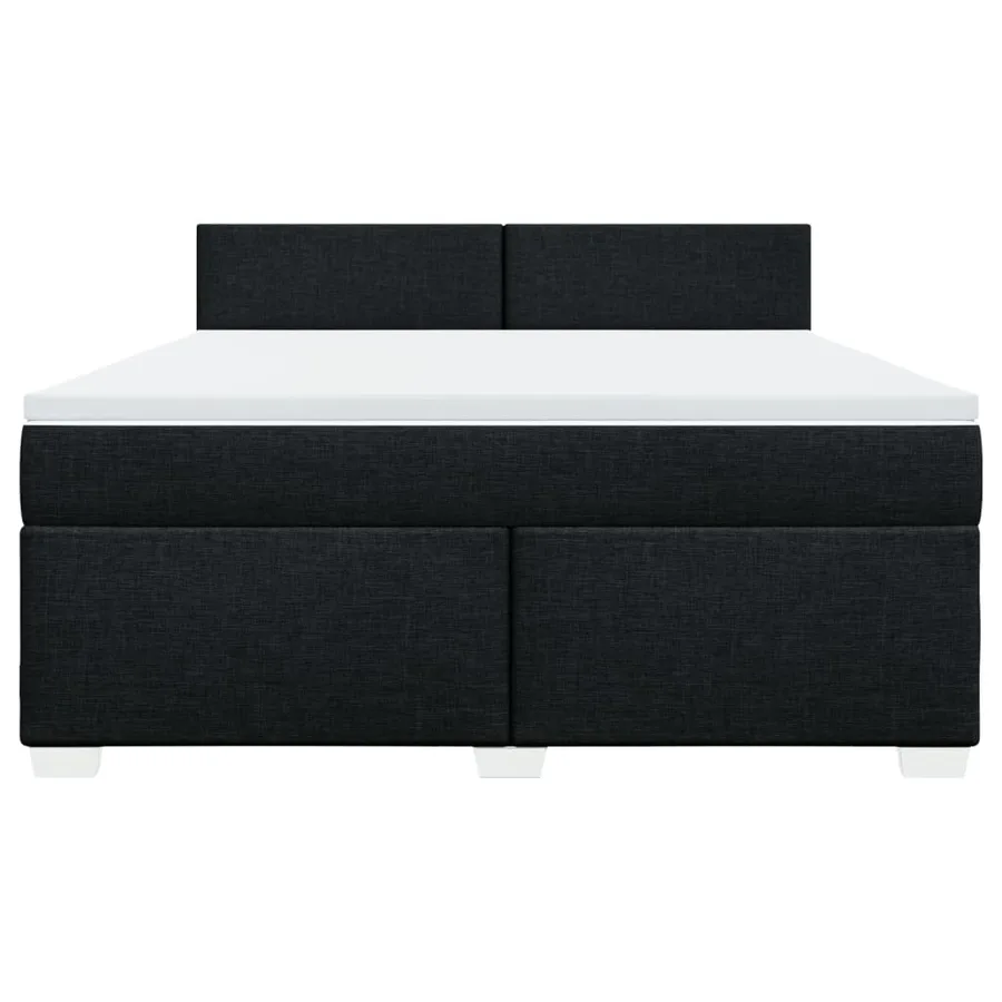 Sommier à lattes de lit avec matelas Noir 180x200 cm Tissu - 4