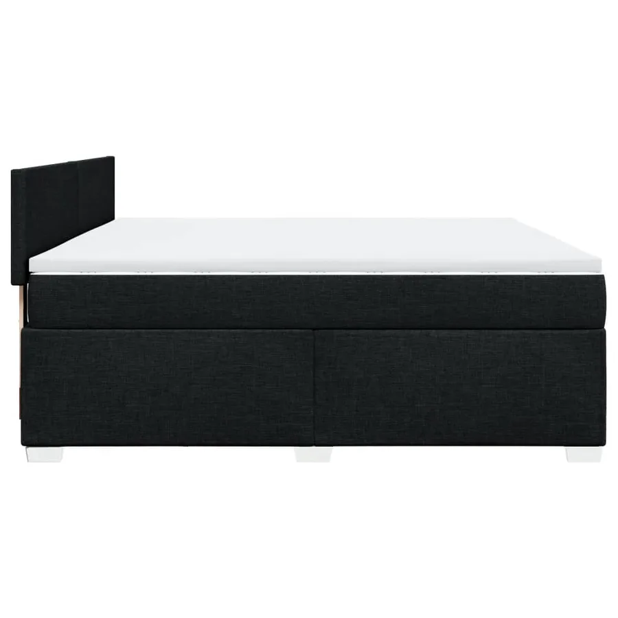 Sommier à lattes de lit avec matelas Noir 180x200 cm Tissu - 5