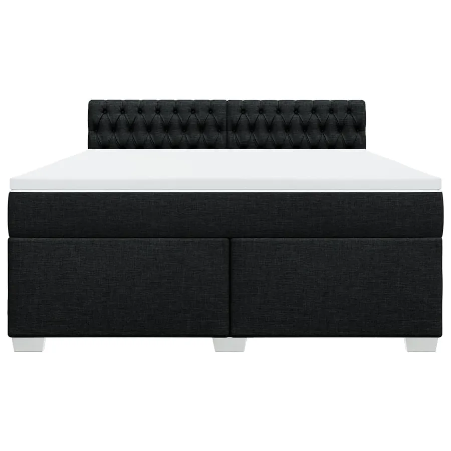 Sommier à lattes de lit avec matelas Noir 180x200 cm Tissu - 4