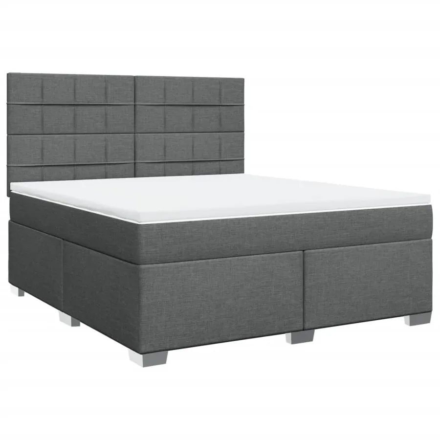 Sommier à lattes de lit avec matelas Gris foncé 180x200cm Tissu - 2