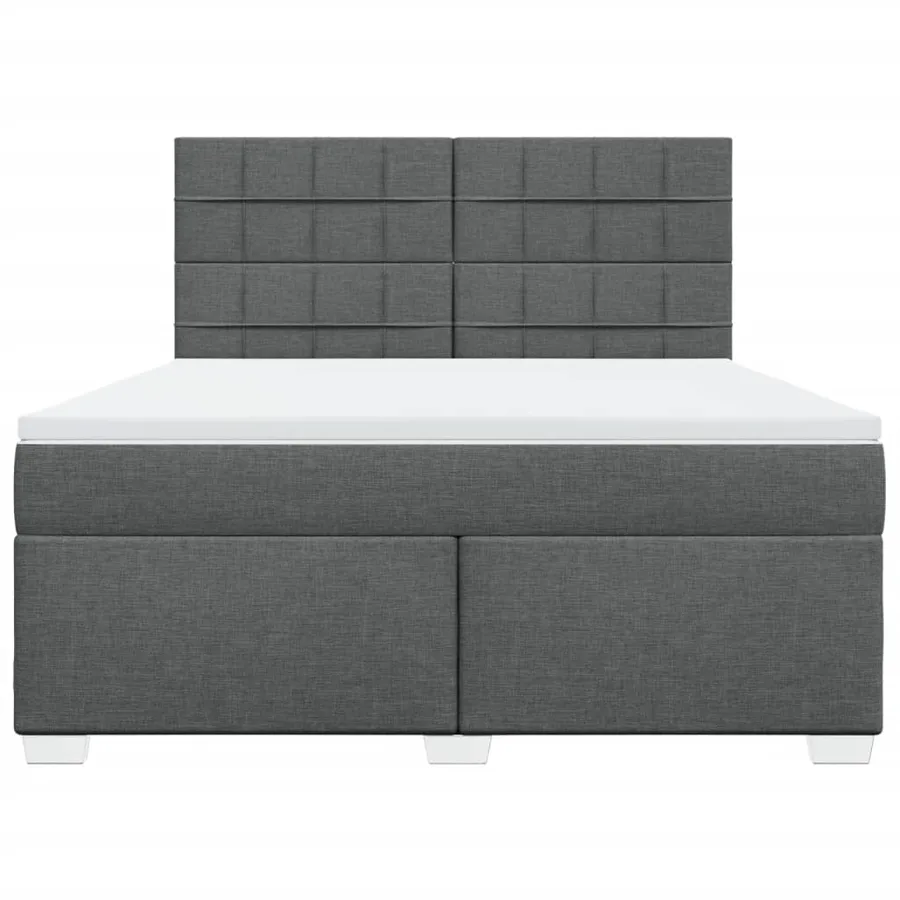 Sommier à lattes de lit avec matelas Gris foncé 180x200cm Tissu - 4