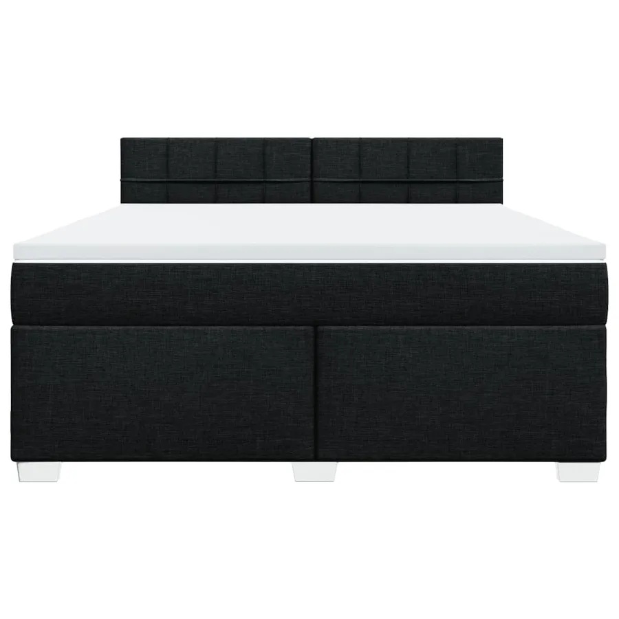 Sommier à lattes de lit avec matelas Noir 180x200 cm Tissu - 4