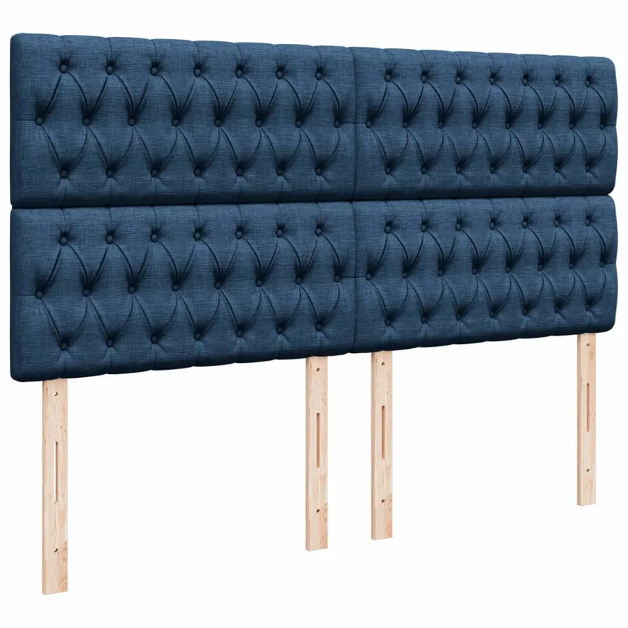 Sommier à lattes de lit avec matelas Bleu 180x200 cm Tissu - 8
