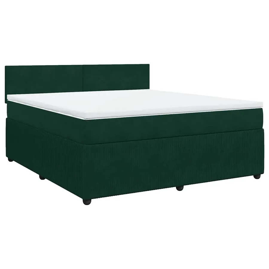 Sommier à lattes de lit et matelas Vert foncé 180x200cm Velours - 2