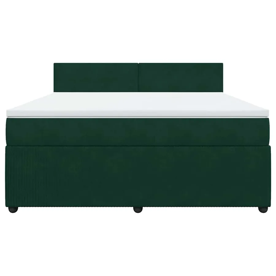 Sommier à lattes de lit et matelas Vert foncé 180x200cm Velours - 4
