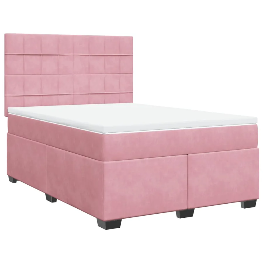 Sommier à lattes de lit avec matelas Rose 140x200 cm Velours - 2