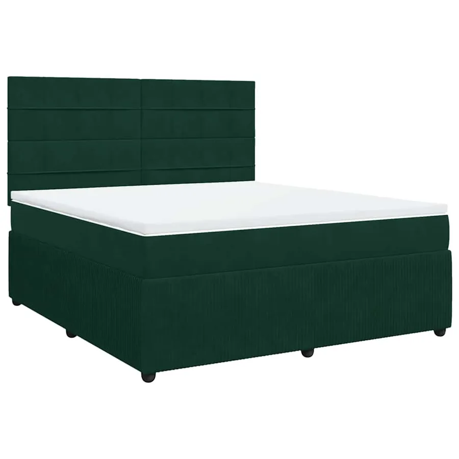 Sommier à lattes de lit et matelas Vert foncé 180x200cm Velours - 2