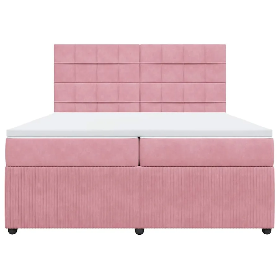 Sommier à lattes de lit avec matelas Rose 200x200 cm Velours - 4