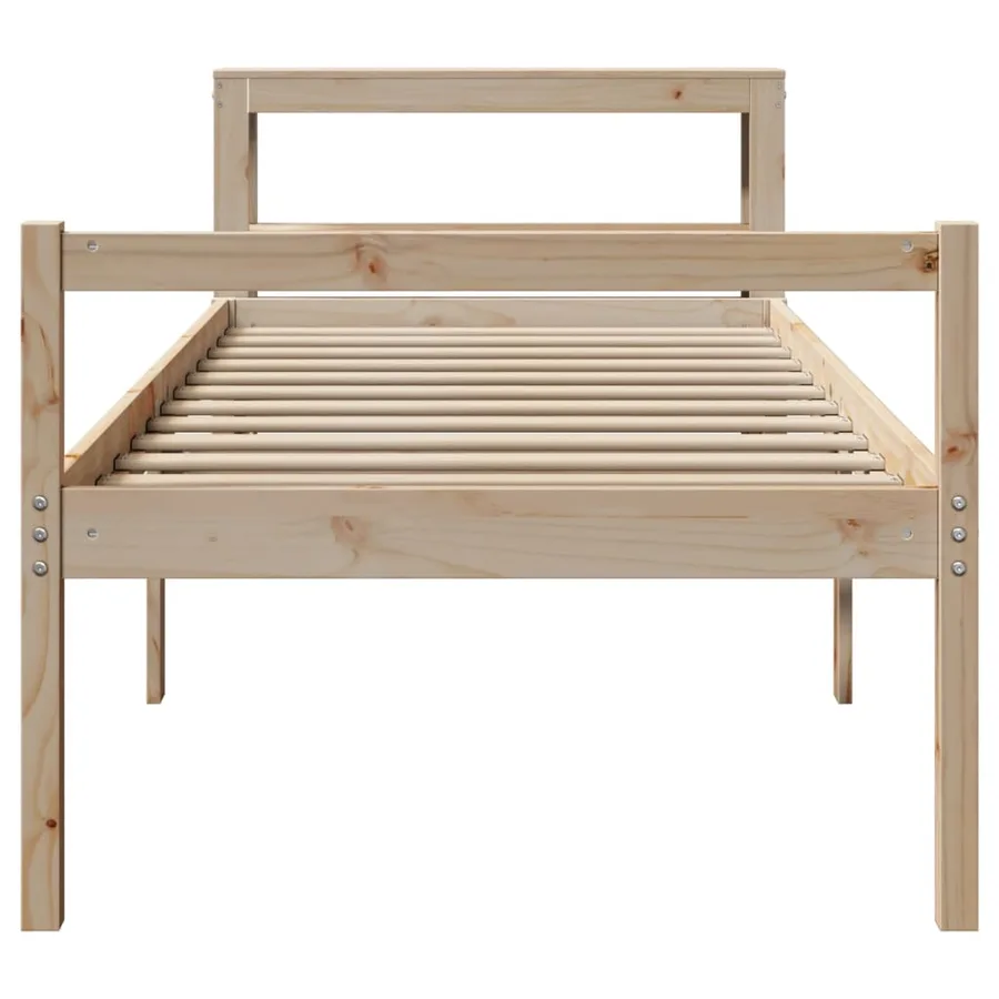 Lit pour personne âgée et tête de lit 90x200cm bois pin massif - 4
