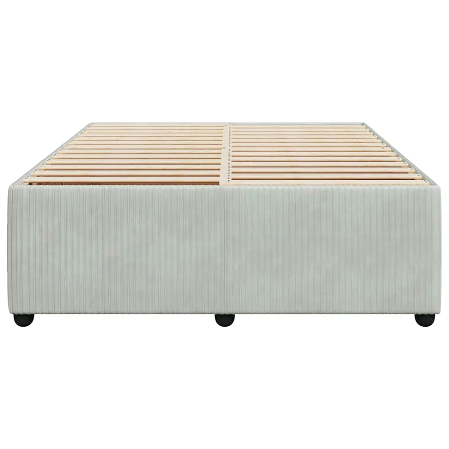 Cadre de lit sans matelas gris clair 140x190 cm velours - 4