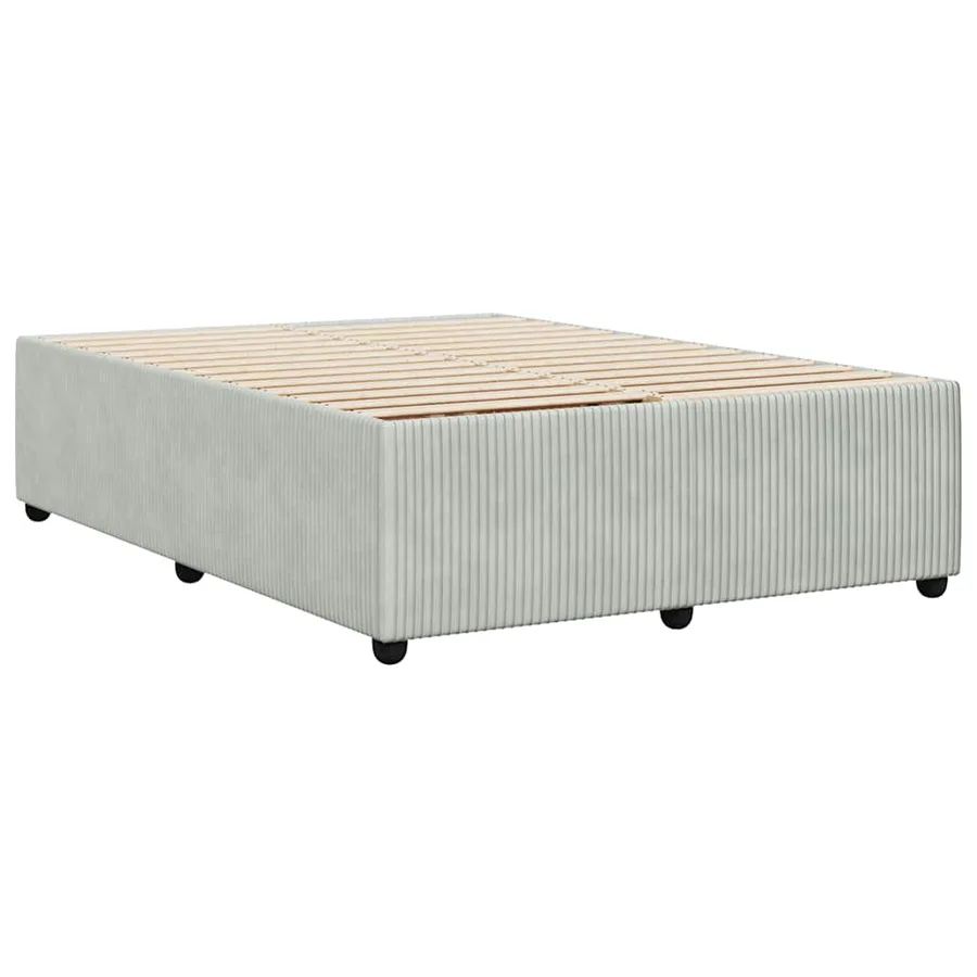 Cadre de lit sans matelas gris clair 140x190 cm velours - 6