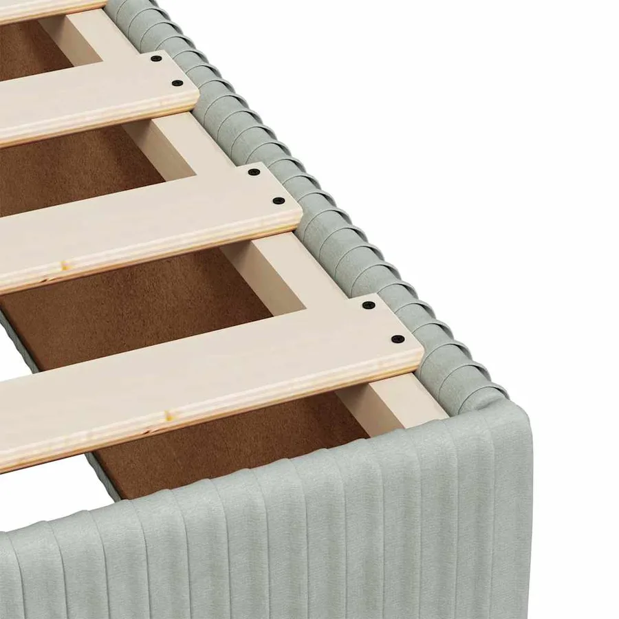 Cadre de lit sans matelas gris clair 140x190 cm velours - 7