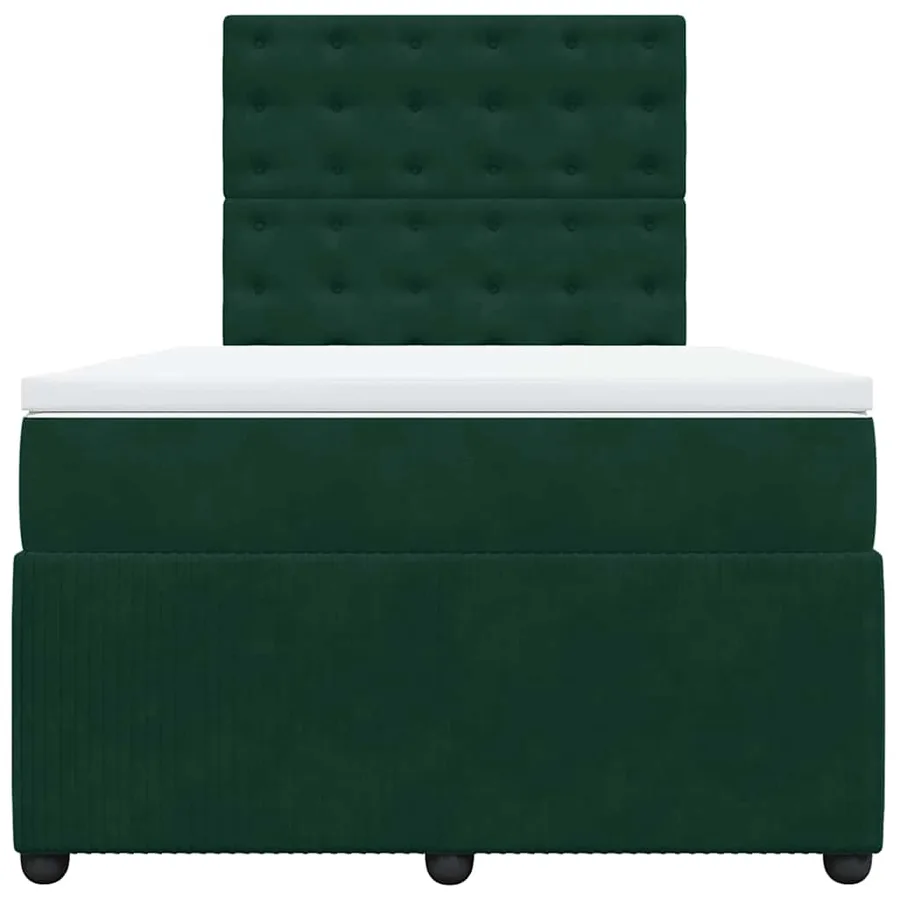 Sommier à lattes de lit et matelas Vert foncé 120x200cm Velours - 4