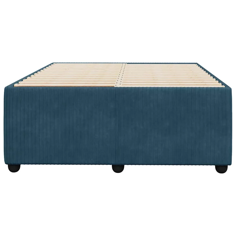 Cadre de lit sans matelas bleu 120x200 cm velours - 4