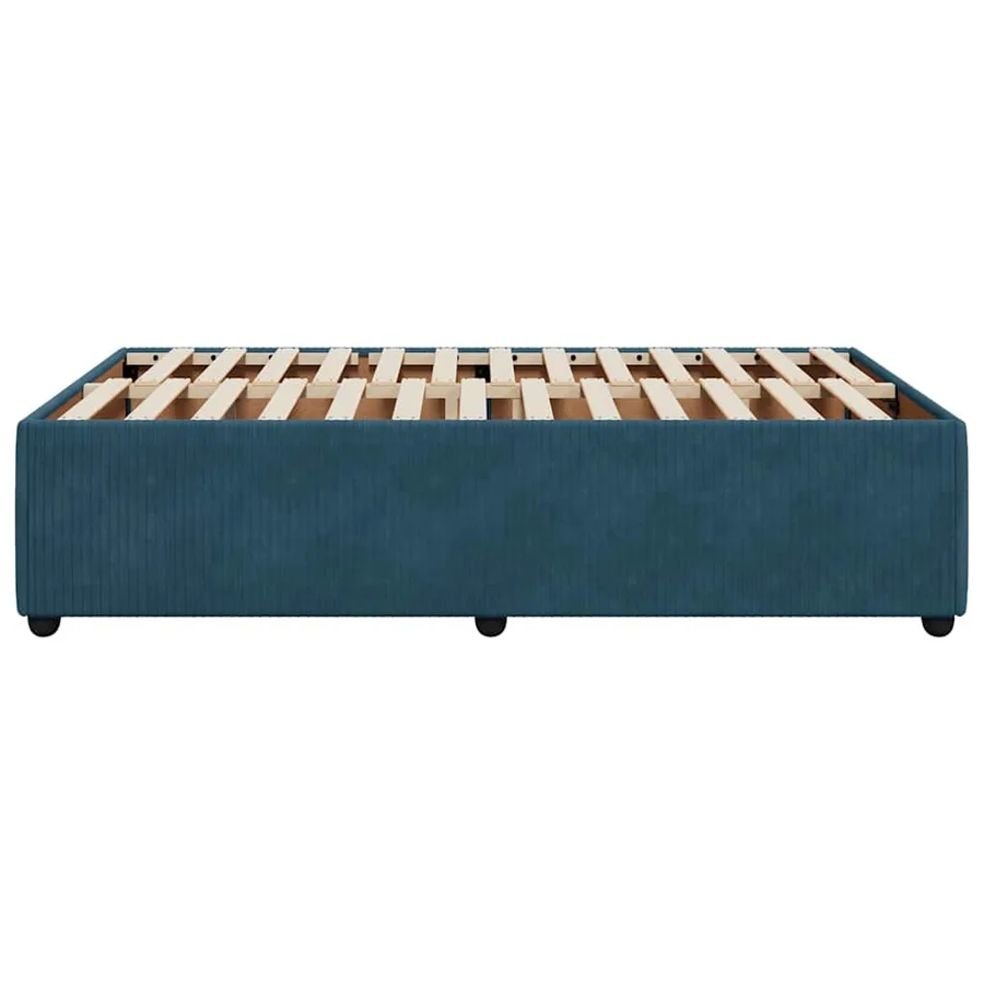 Cadre de lit sans matelas bleu 120x200 cm velours - 5