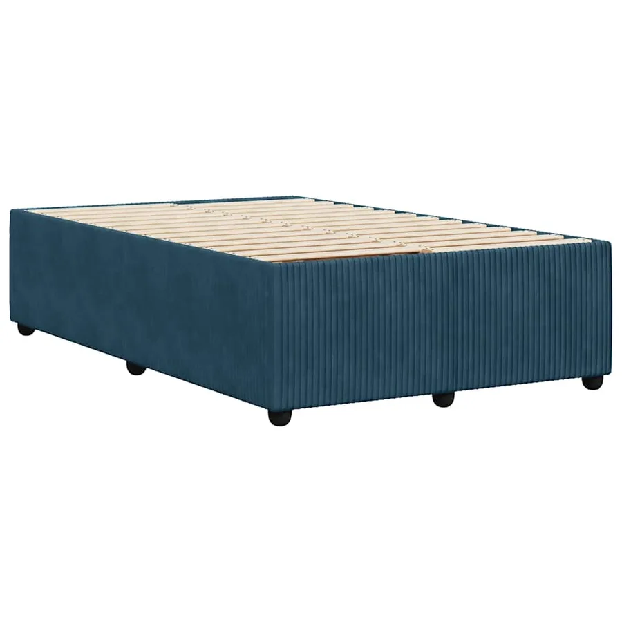 Cadre de lit sans matelas bleu 120x200 cm velours - 6