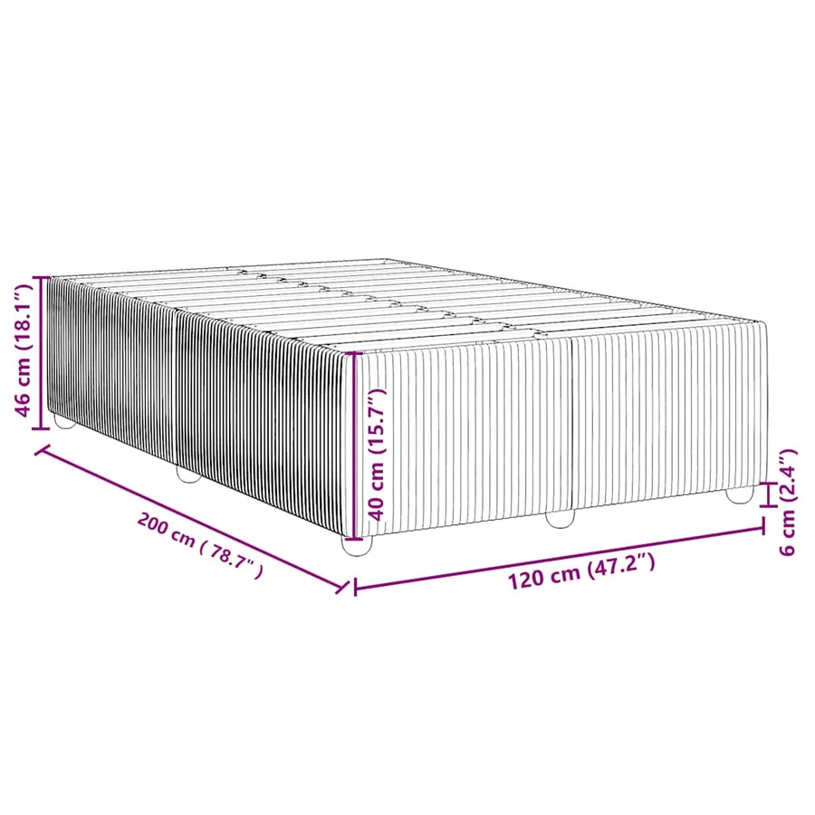 Cadre de lit sans matelas bleu 120x200 cm velours - 9