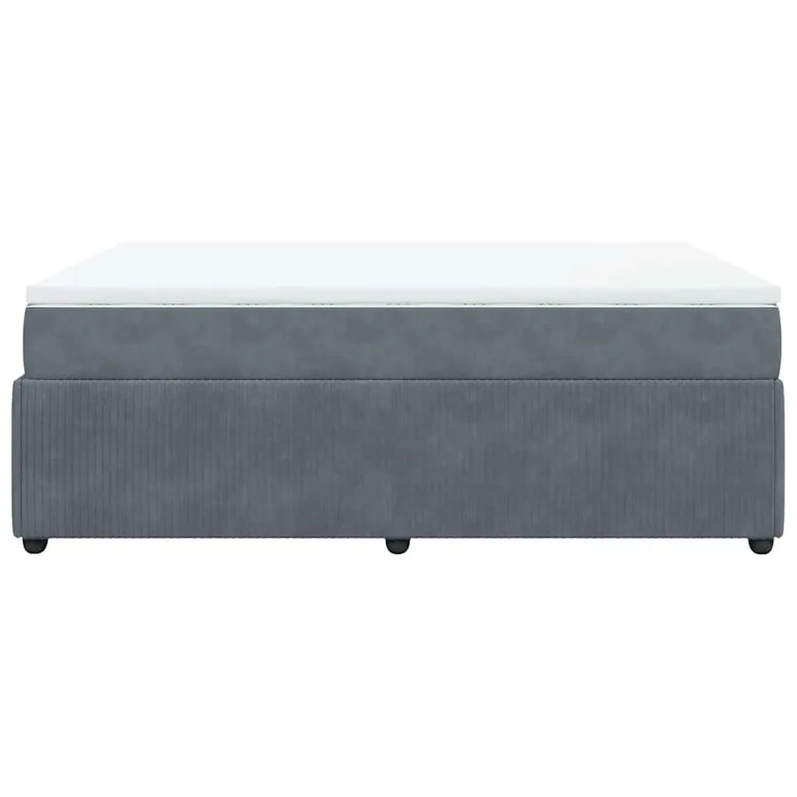 Sommier à lattes de lit et matelas Gris foncé 140x190cm Velours - 8