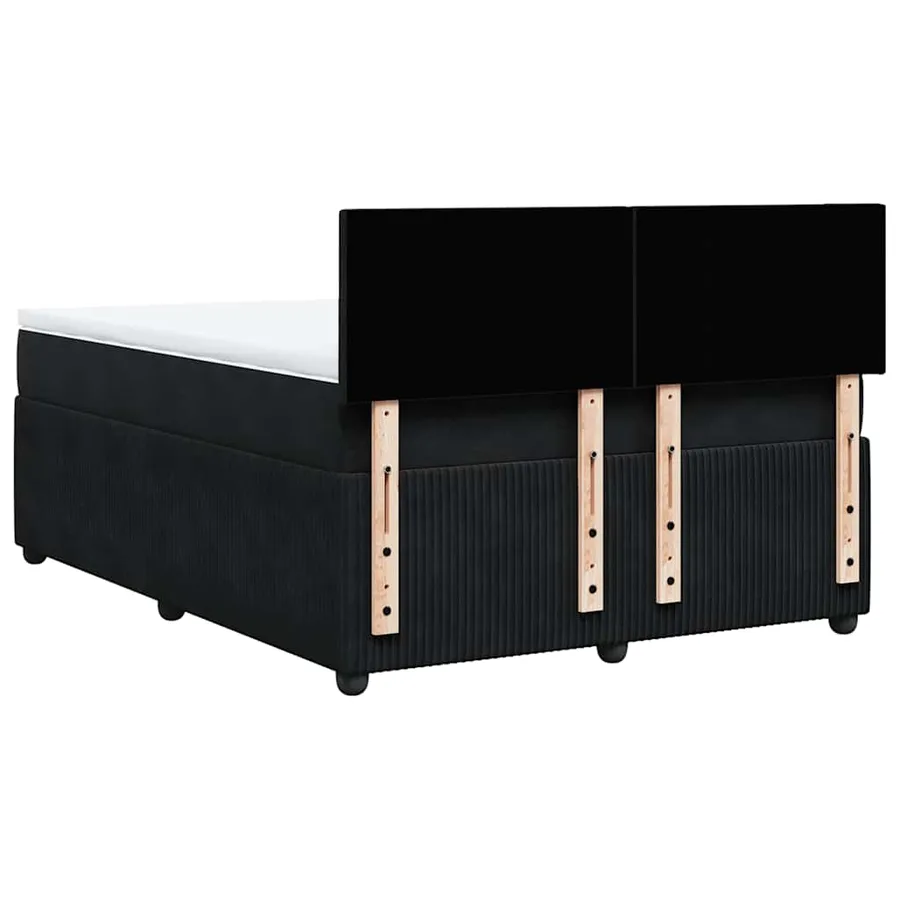 Sommier à lattes de lit avec matelas Noir 140x190 cm Velours - 10
