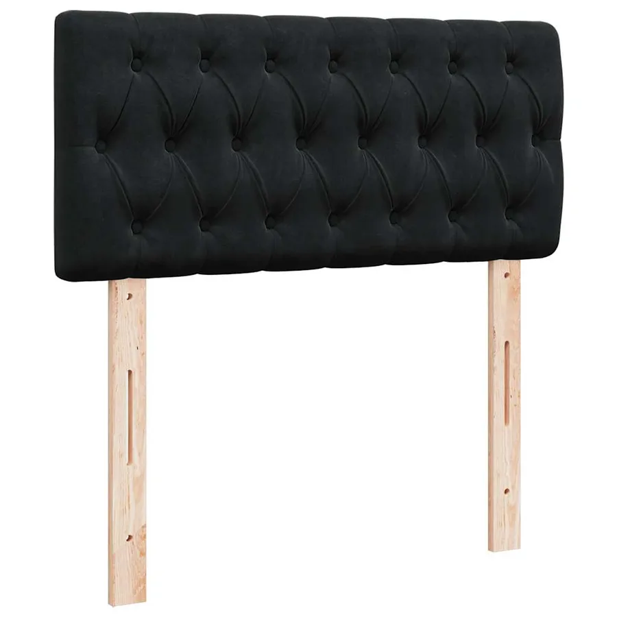 Sommier à lattes de lit avec matelas Noir 90x190 cm Velours - 12