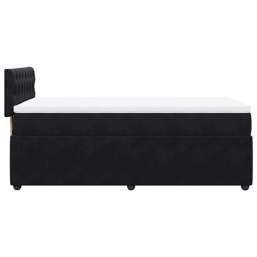 Sommier à lattes de lit avec matelas Noir 90x190 cm Velours - 7