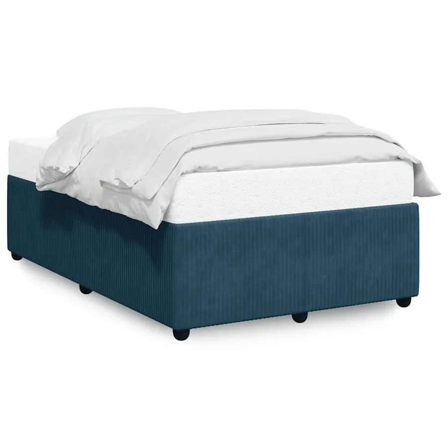 Cadre de lit sans matelas bleu 120x190 cm velours - 2