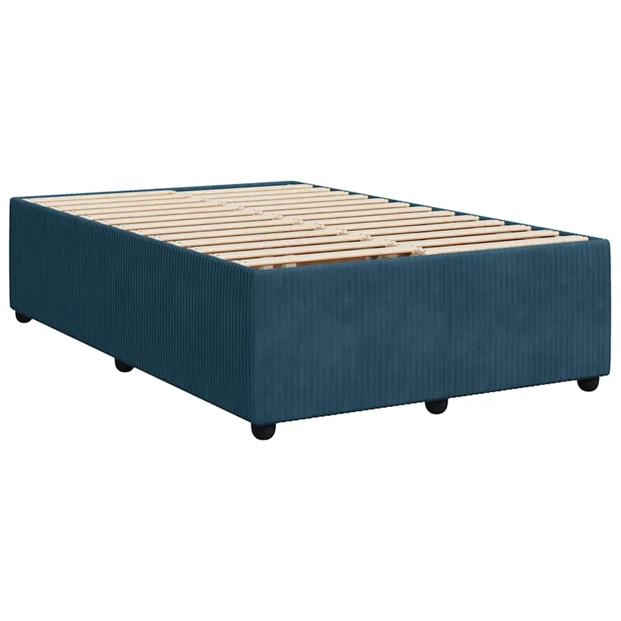 Cadre de lit sans matelas bleu 120x190 cm velours - 3