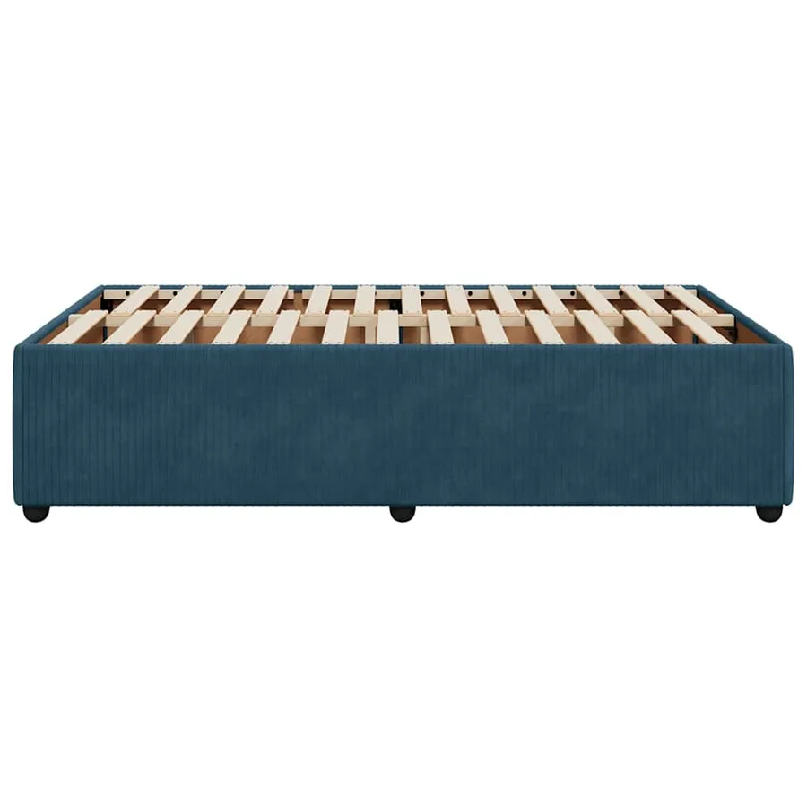 Cadre de lit sans matelas bleu 120x190 cm velours - 5