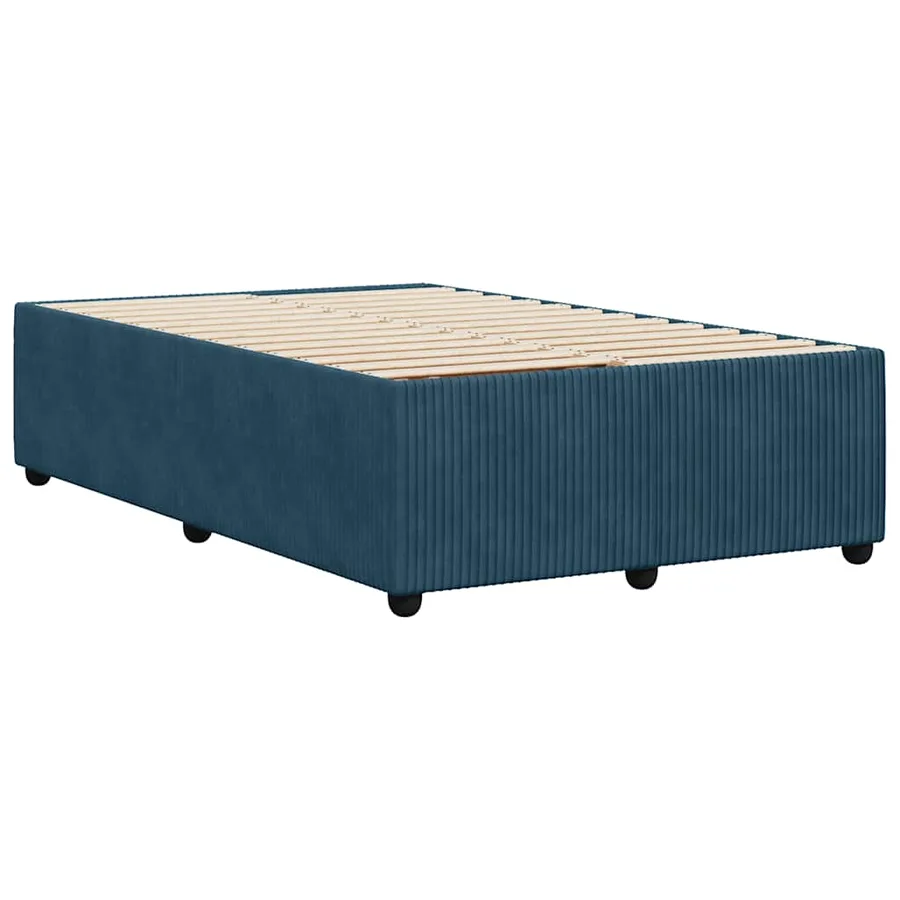 Cadre de lit sans matelas bleu 120x190 cm velours - 6