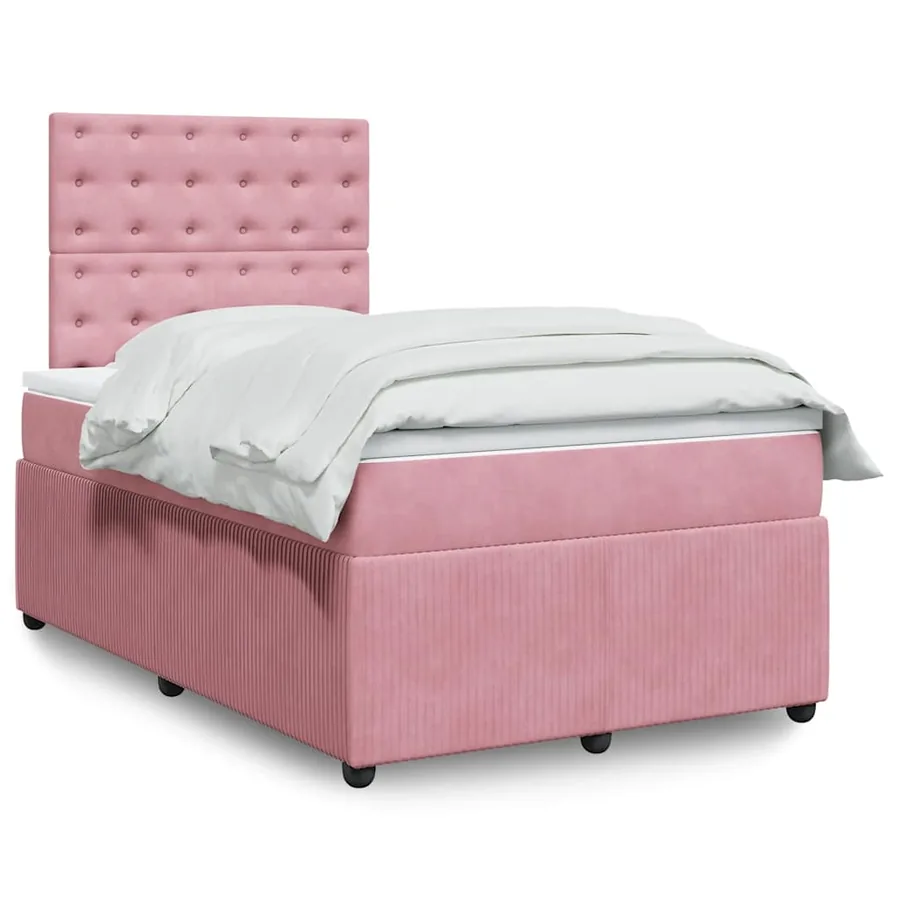 Sommier à lattes de lit avec matelas Rose 120x200 cm Velours