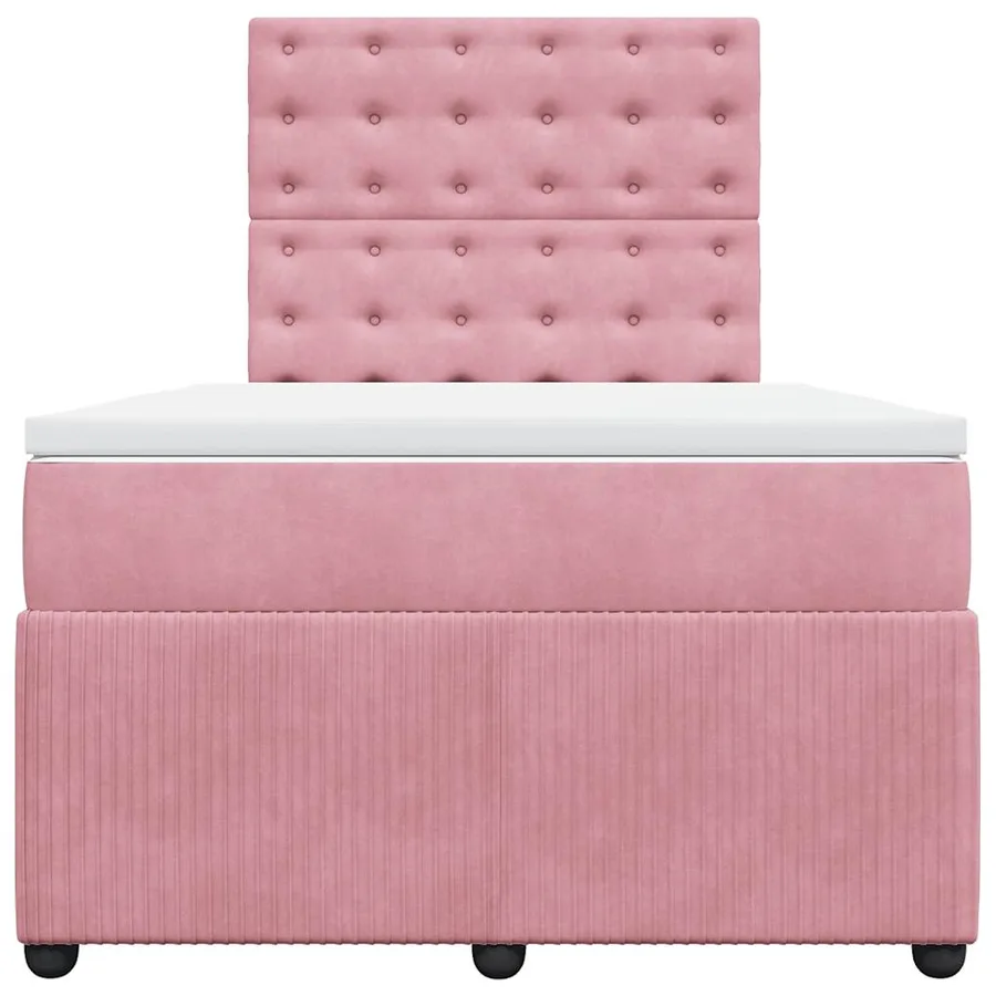 Sommier à lattes de lit avec matelas Rose 120x200 cm Velours - 4