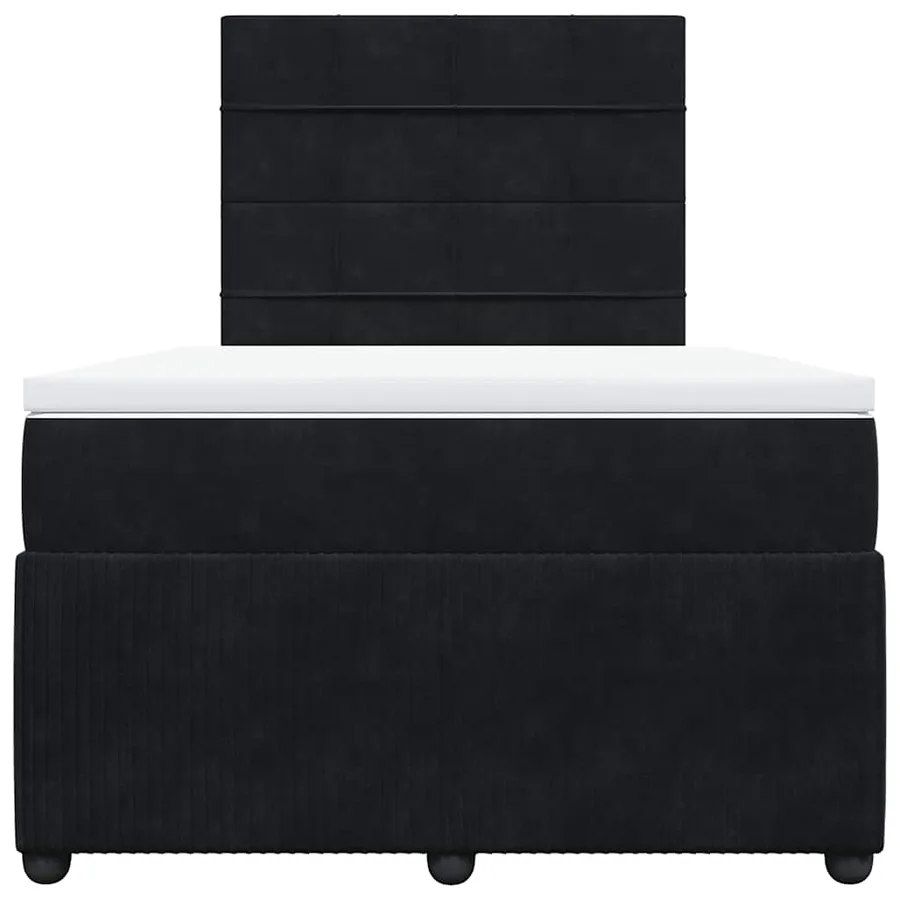 Sommier à lattes de lit avec matelas Noir 120x200 cm Velours - 4