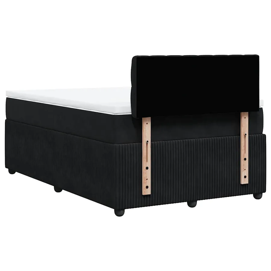 Sommier à lattes de lit avec matelas Noir 120x200 cm Velours - 10