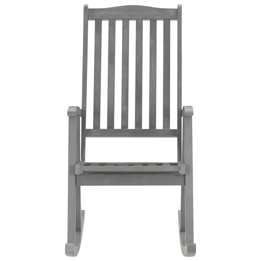 Rocking chair with cushions Grey Solid acacia wood - 3